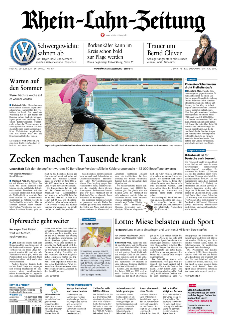 Rhein-Lahn-Zeitung vom Freitag, 29.07.2011