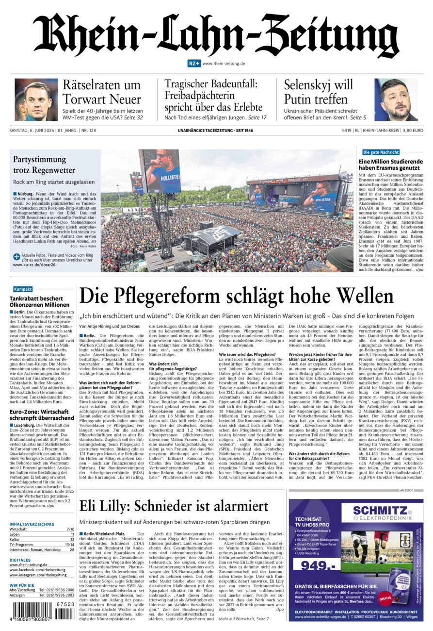 Rhein-Lahn-Zeitung vom Samstag, 06.06.2026