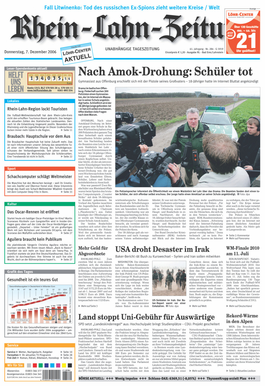 Rhein-Lahn-Zeitung vom Donnerstag, 07.12.2006