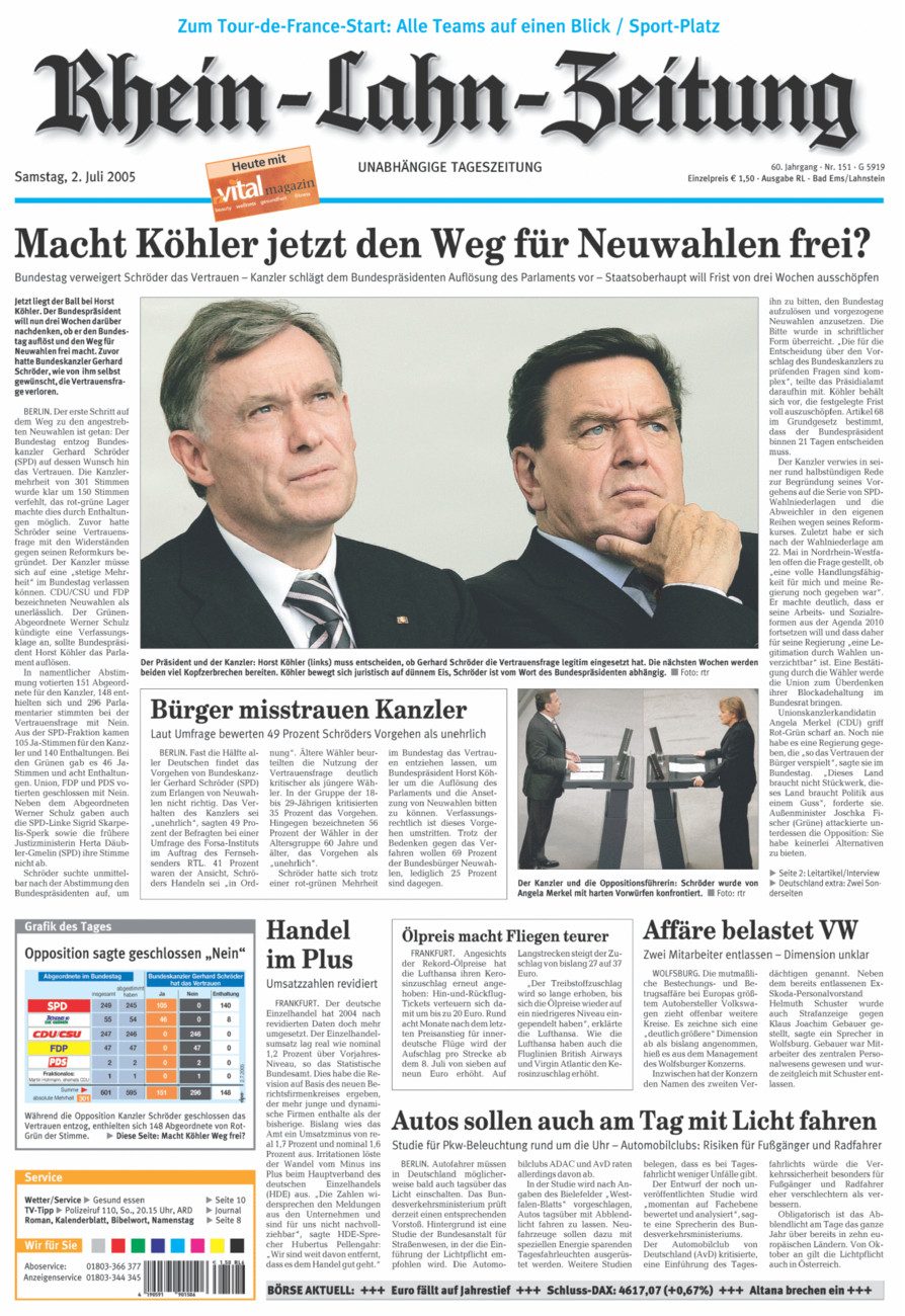 Rhein-Lahn-Zeitung vom Samstag, 02.07.2005