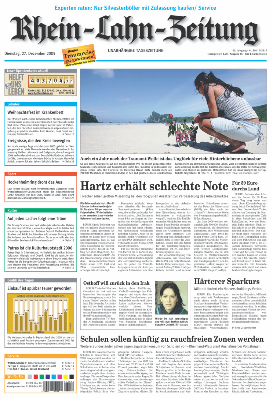 Rhein-Lahn-Zeitung vom Dienstag, 27.12.2005