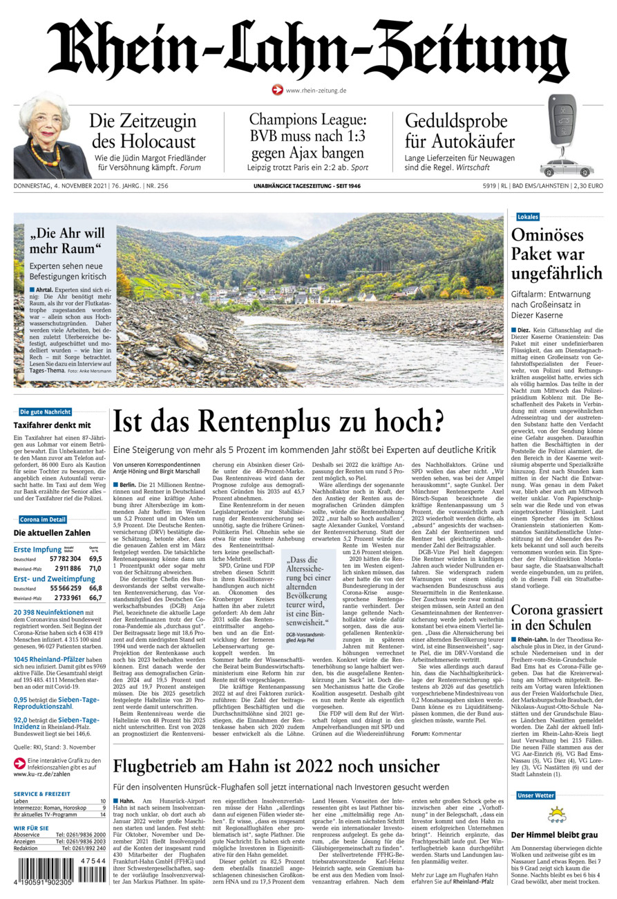 Rhein-Lahn-Zeitung vom Donnerstag, 04.11.2021