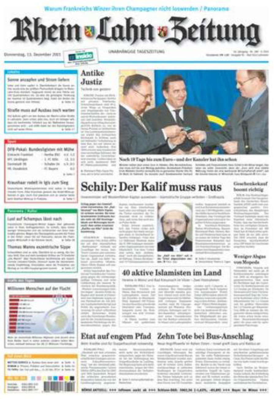 Rhein-Lahn-Zeitung vom Donnerstag, 13.12.2001