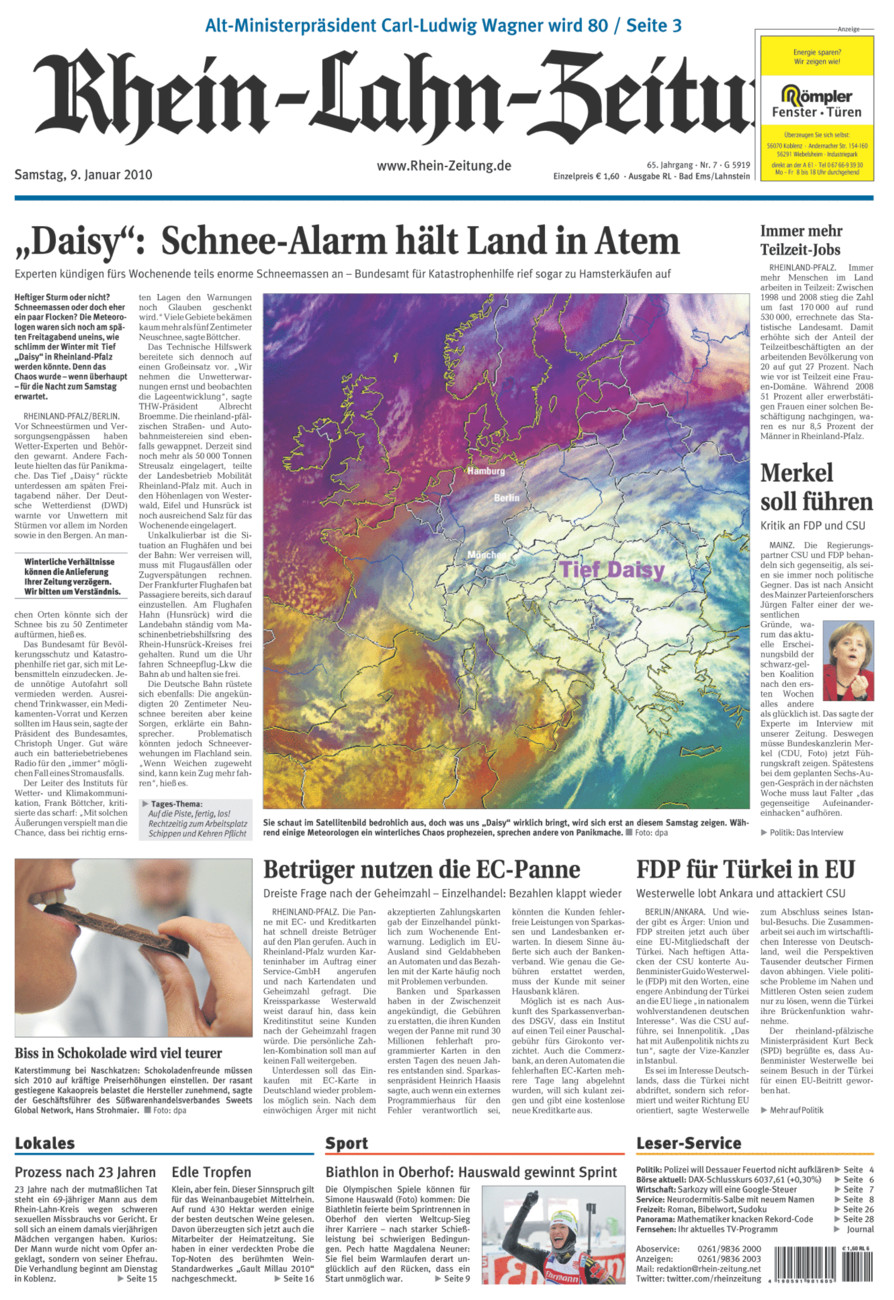 Rhein-Lahn-Zeitung vom Samstag, 09.01.2010