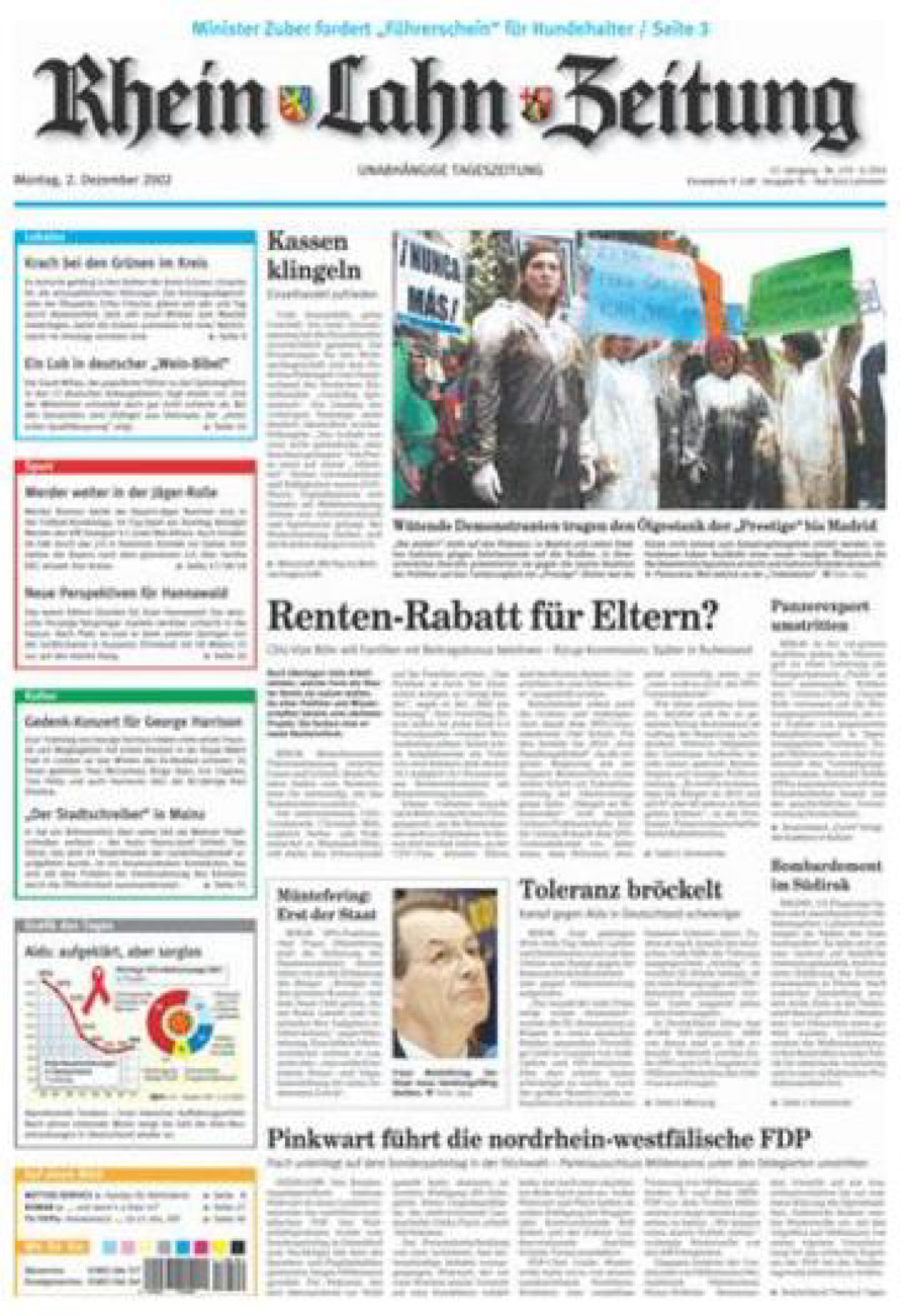 Rhein-Lahn-Zeitung vom Montag, 02.12.2002