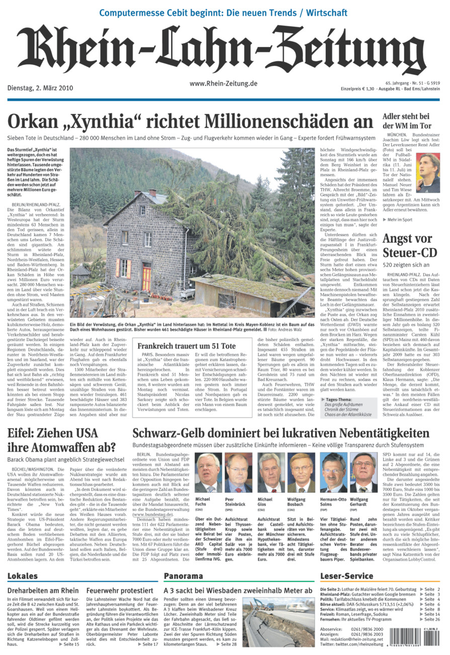 Rhein-Lahn-Zeitung vom Dienstag, 02.03.2010