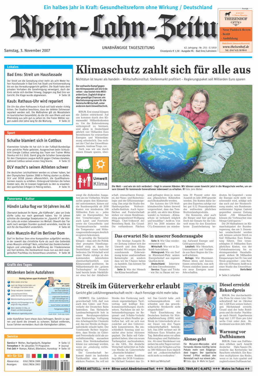 Rhein-Lahn-Zeitung vom Samstag, 03.11.2007