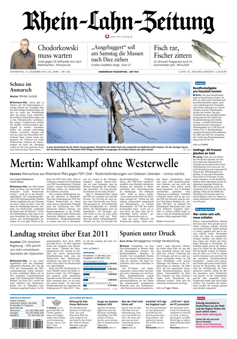 Rhein-Lahn-Zeitung vom Donnerstag, 16.12.2010