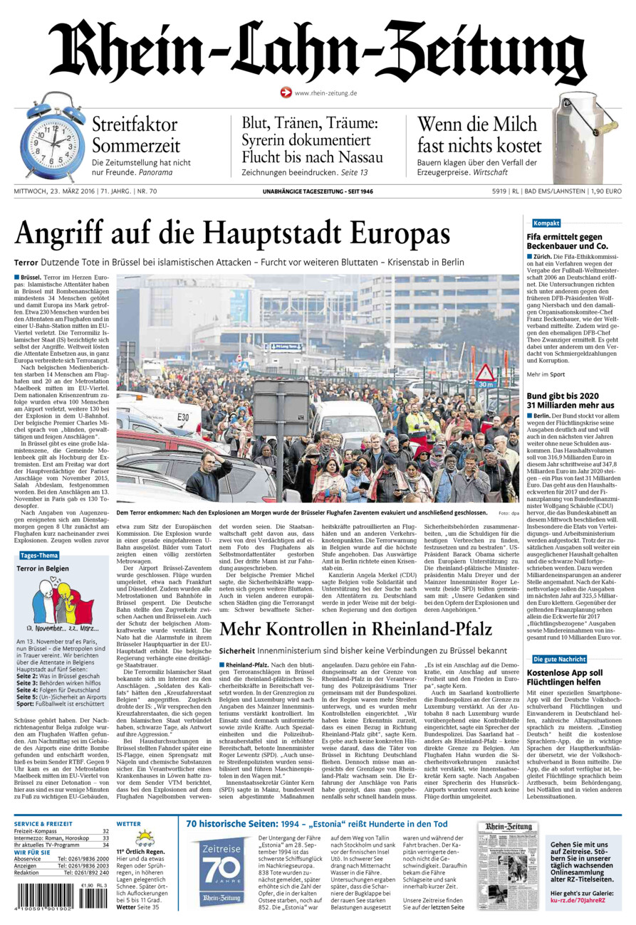 Rhein-Lahn-Zeitung vom Mittwoch, 23.03.2016