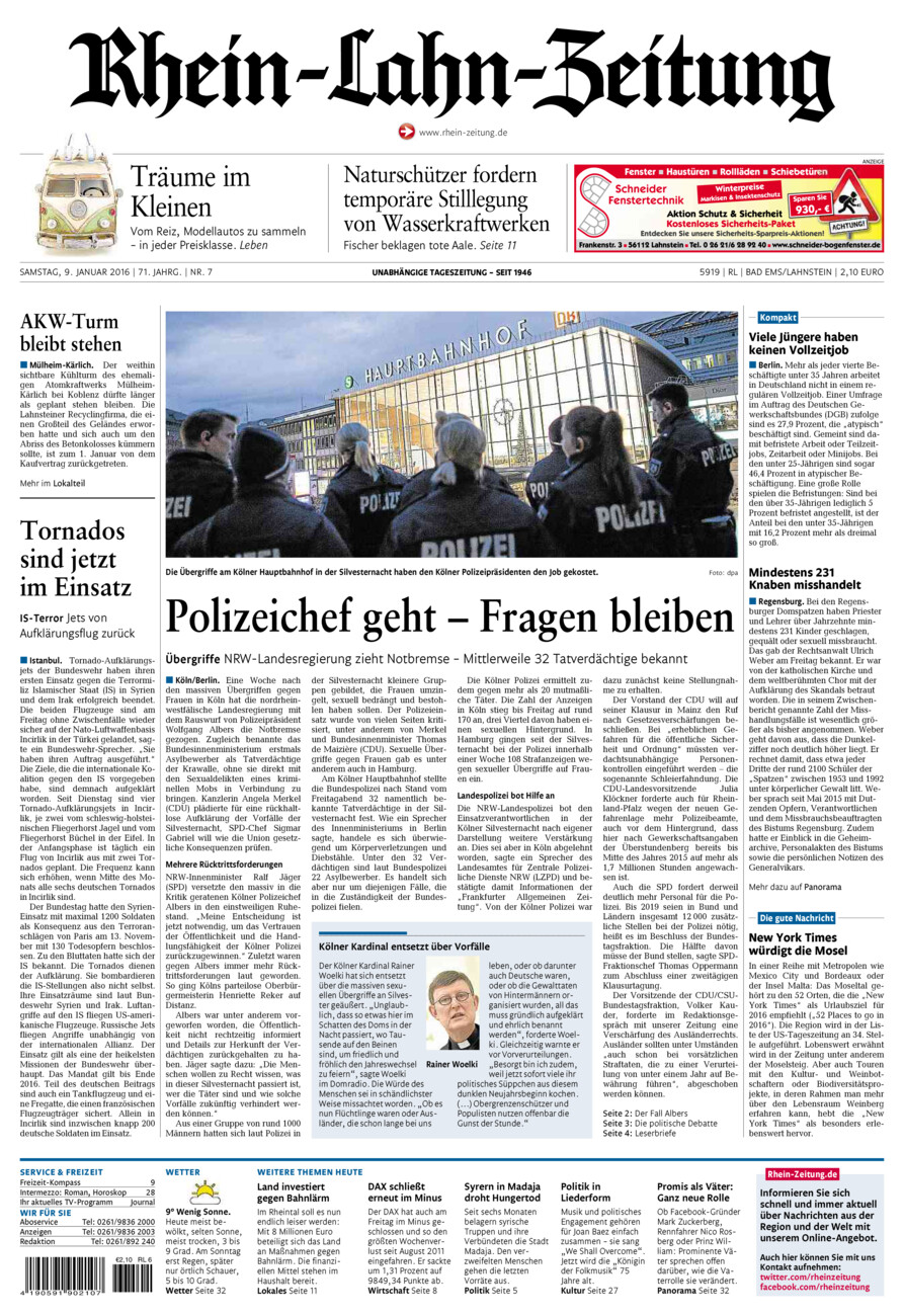 Rhein-Lahn-Zeitung vom Samstag, 09.01.2016