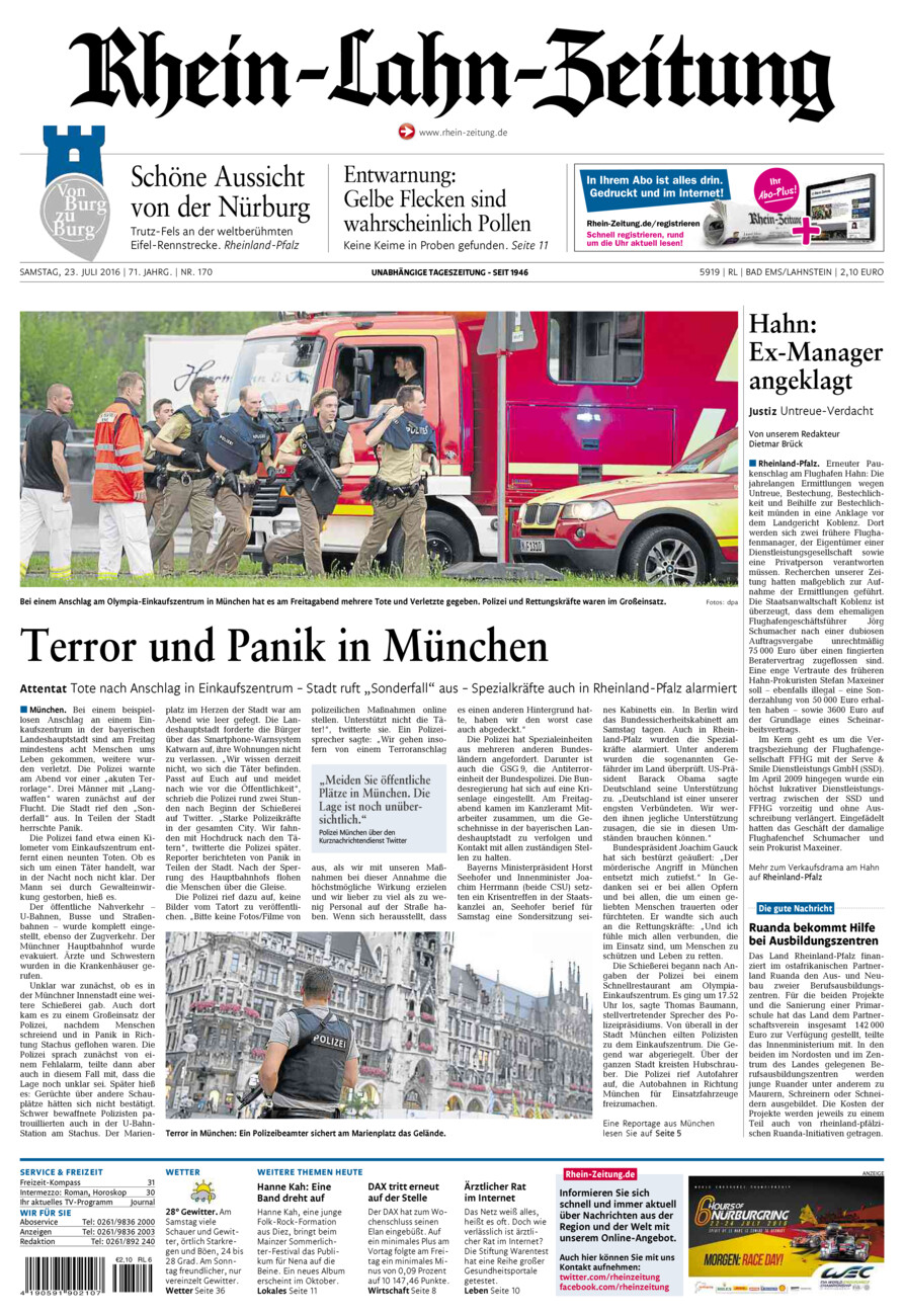 Rhein-Lahn-Zeitung vom Samstag, 23.07.2016