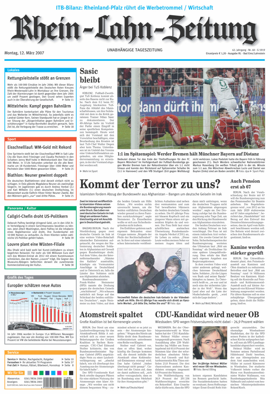 Rhein-Lahn-Zeitung vom Montag, 12.03.2007