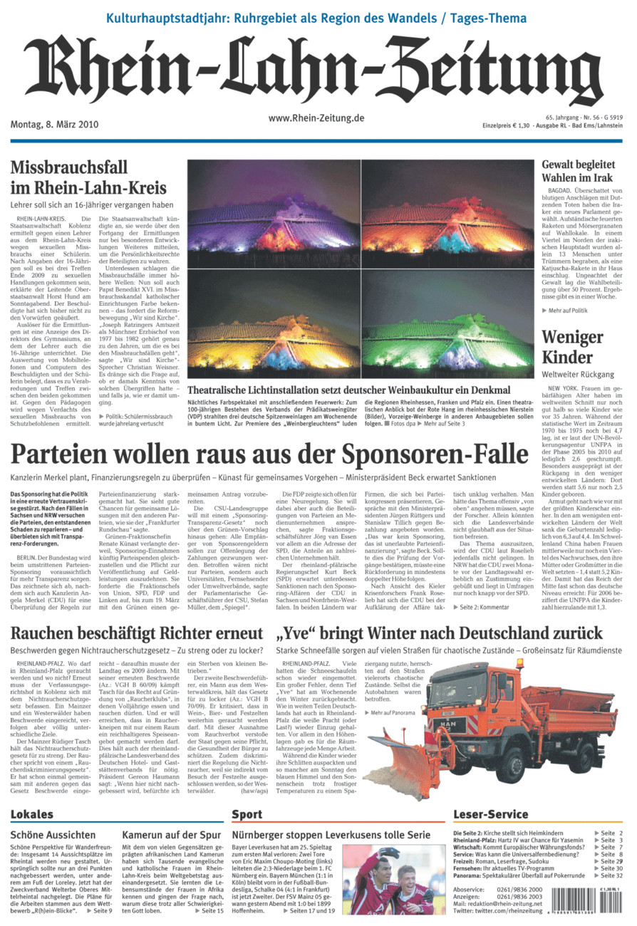 Rhein-Lahn-Zeitung vom Montag, 08.03.2010