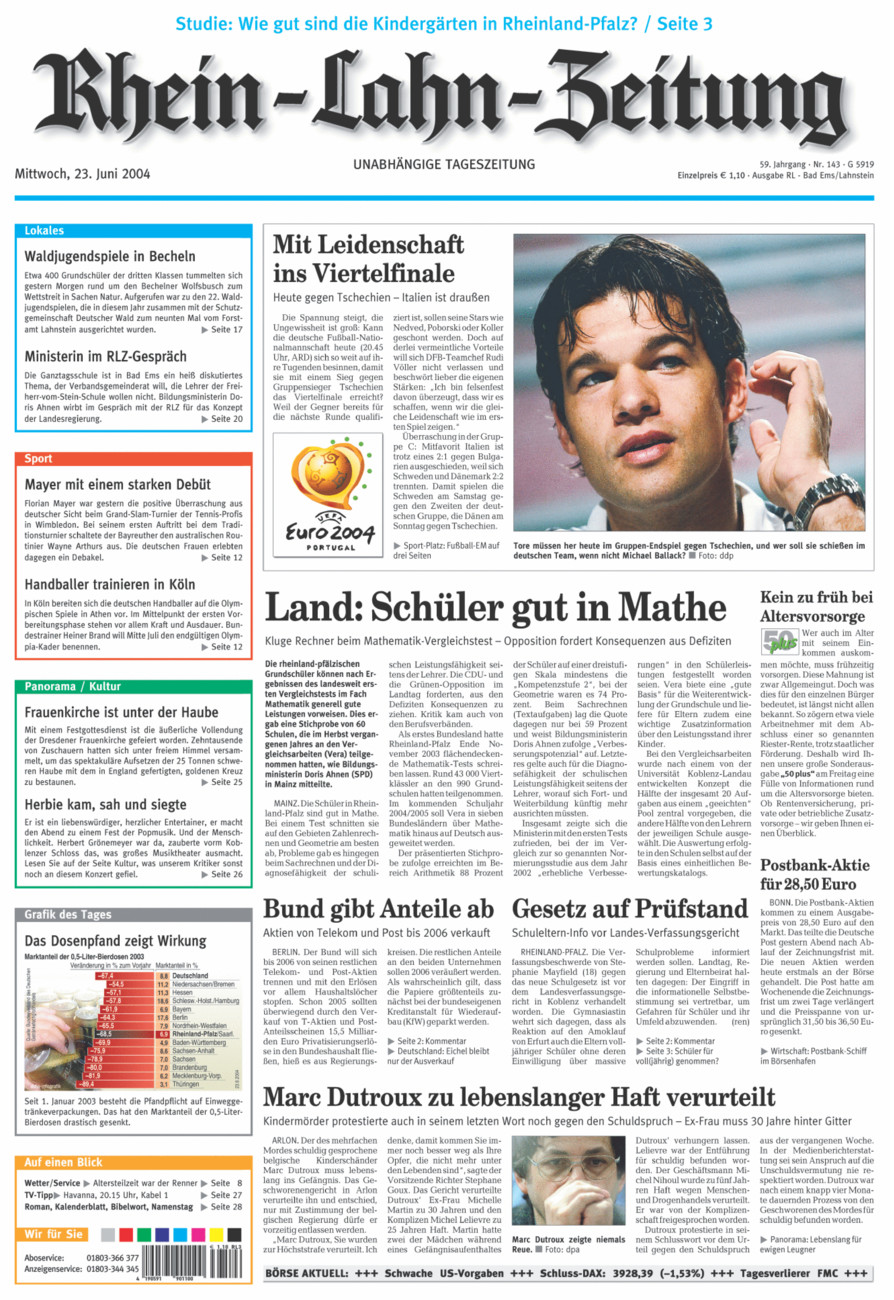 Rhein-Lahn-Zeitung vom Mittwoch, 23.06.2004