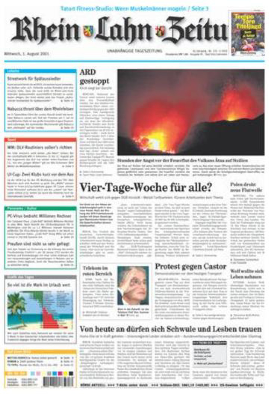 Rhein-Lahn-Zeitung vom Mittwoch, 01.08.2001