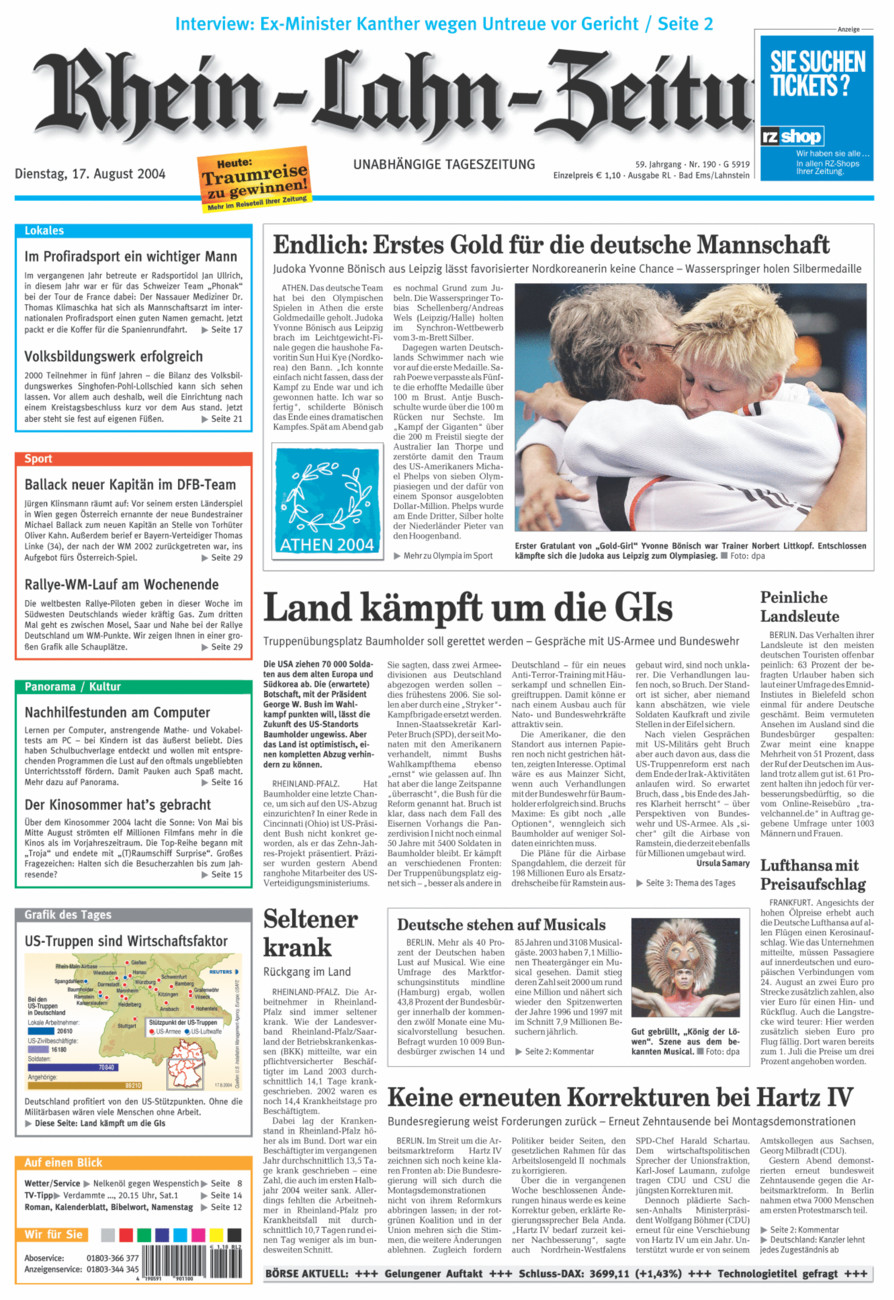 Rhein-Lahn-Zeitung vom Dienstag, 17.08.2004