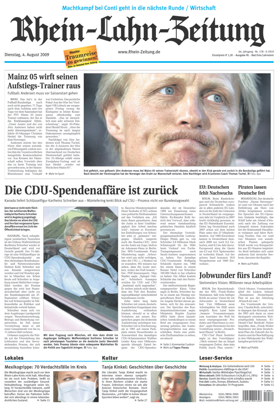 Rhein-Lahn-Zeitung vom Dienstag, 04.08.2009
