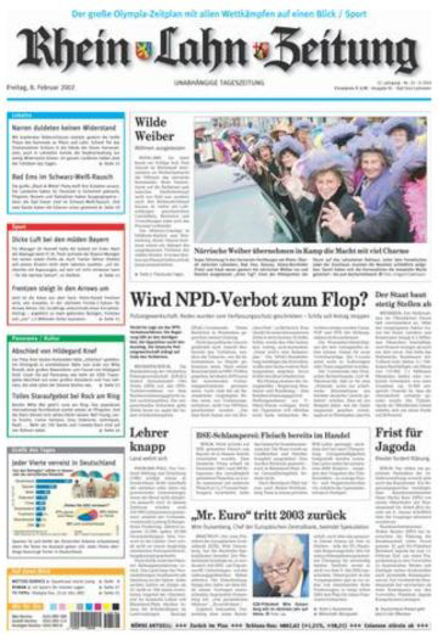 Rhein-Lahn-Zeitung vom Freitag, 08.02.2002
