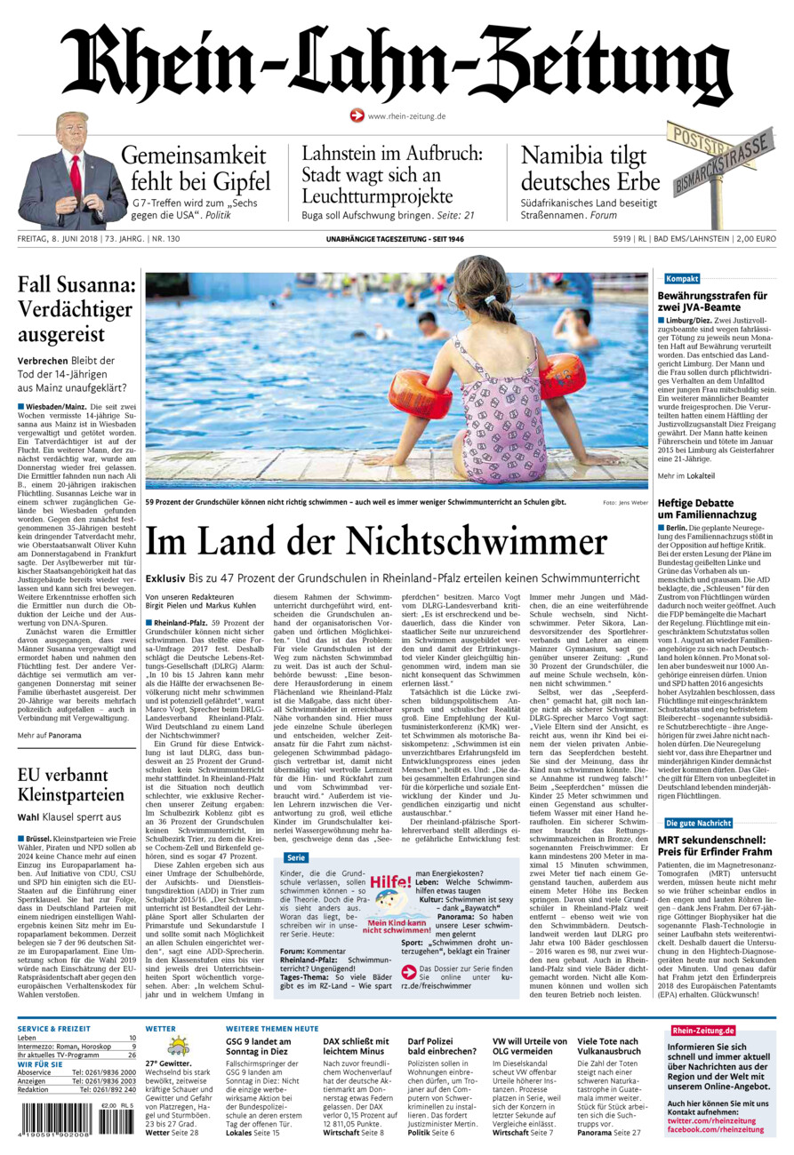 Rhein-Lahn-Zeitung vom Freitag, 08.06.2018