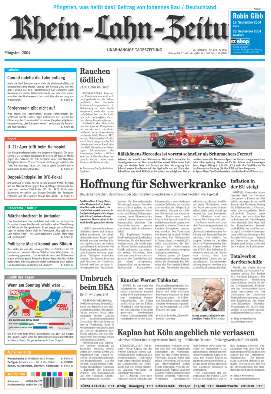 Rhein-Lahn-Zeitung vom Samstag, 29.05.2004