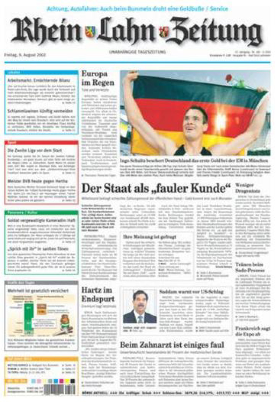 Rhein-Lahn-Zeitung vom Freitag, 09.08.2002