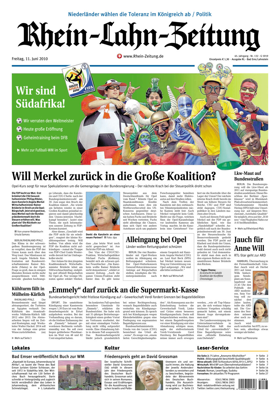 Rhein-Lahn-Zeitung vom Freitag, 11.06.2010