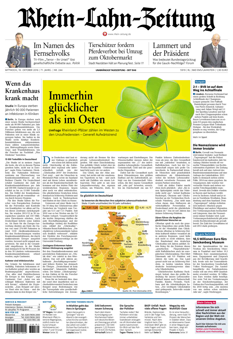 Rhein-Lahn-Zeitung vom Mittwoch, 19.10.2016