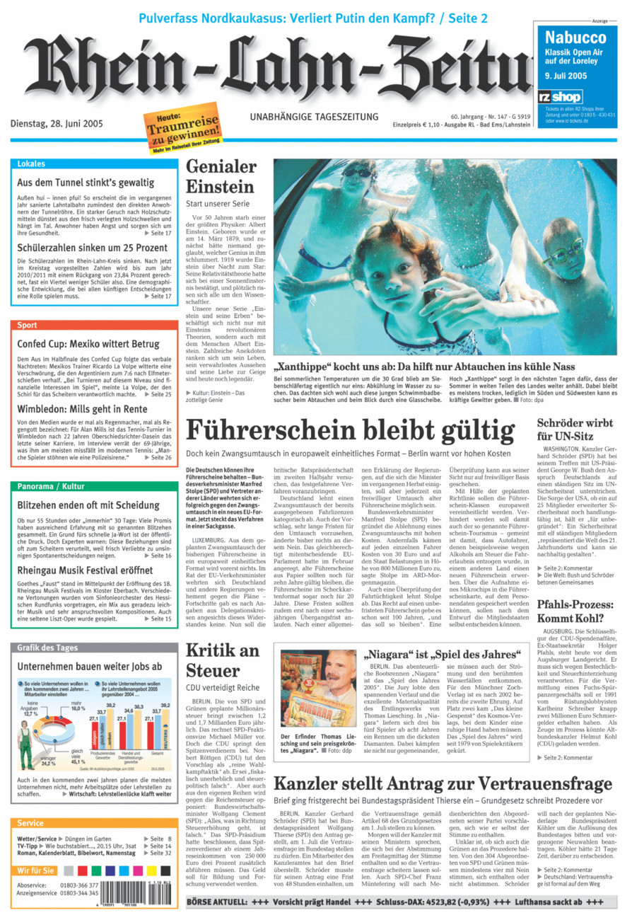 Rhein-Lahn-Zeitung vom Dienstag, 28.06.2005