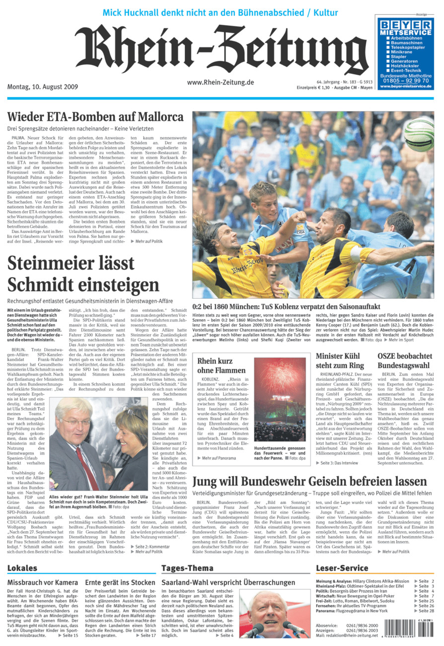 Rhein-Zeitung Andernach & Mayen vom Montag, 10.08.2009