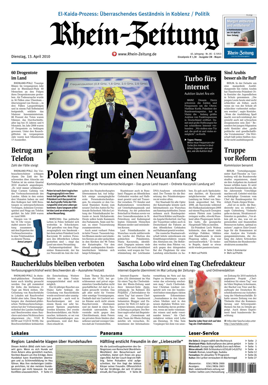 Rhein-Zeitung Andernach & Mayen vom Dienstag, 13.04.2010