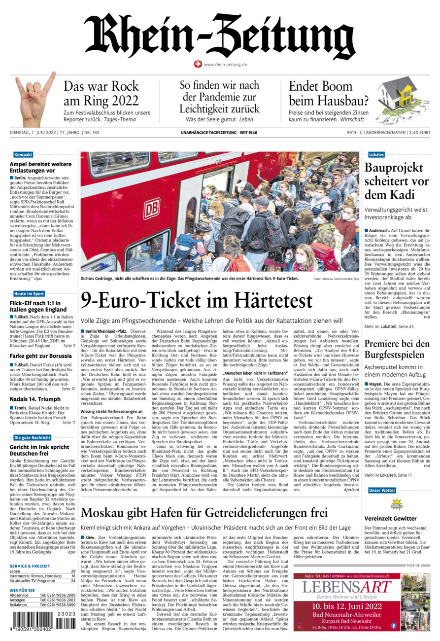 Rhein-Zeitung Andernach & Mayen vom Dienstag, 07.06.2022