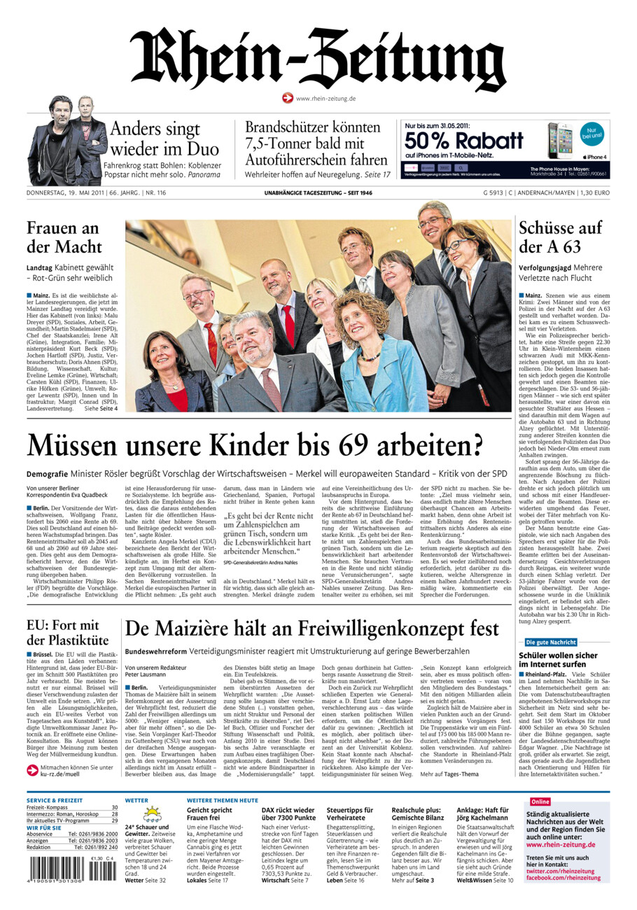 Rhein-Zeitung Andernach & Mayen vom Donnerstag, 19.05.2011