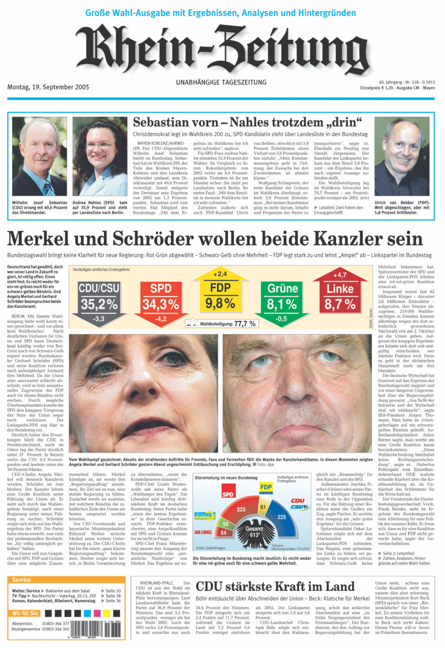 Rhein-Zeitung Andernach & Mayen vom Montag, 19.09.2005