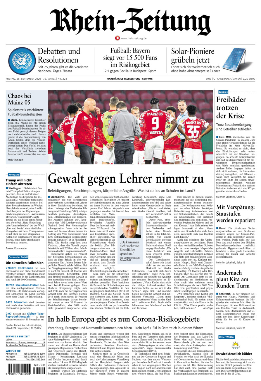Rhein-Zeitung Andernach & Mayen vom Freitag, 25.09.2020