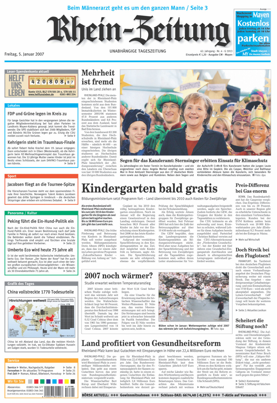 Rhein-Zeitung Andernach & Mayen vom Freitag, 05.01.2007