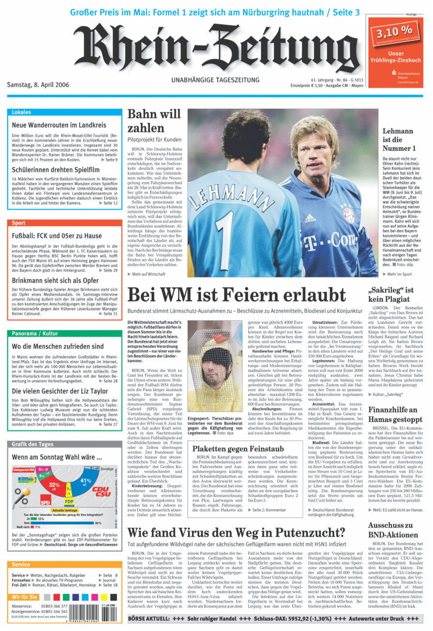 Rhein-Zeitung Andernach & Mayen vom Samstag, 08.04.2006