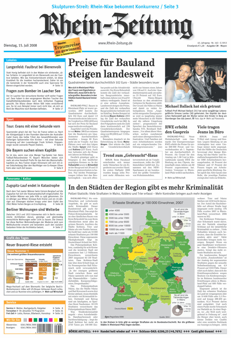 Rhein-Zeitung Andernach & Mayen vom Dienstag, 15.07.2008