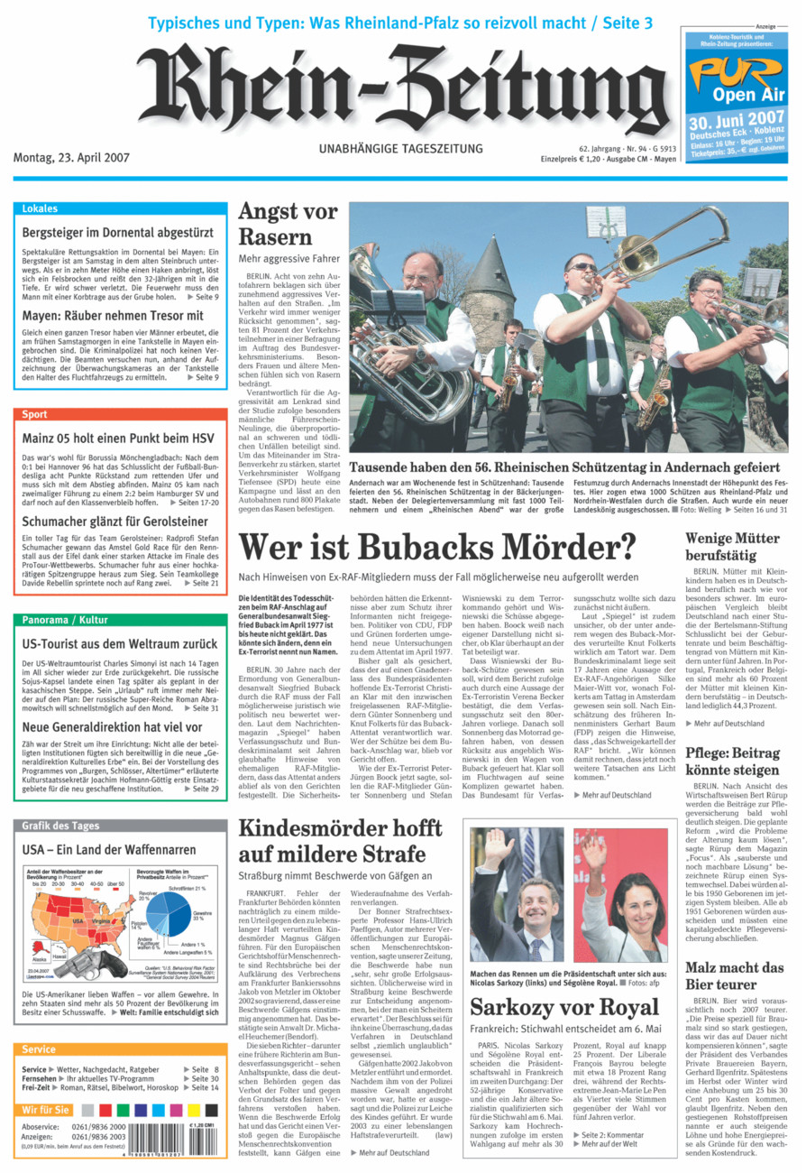 Rhein-Zeitung Andernach & Mayen vom Montag, 23.04.2007