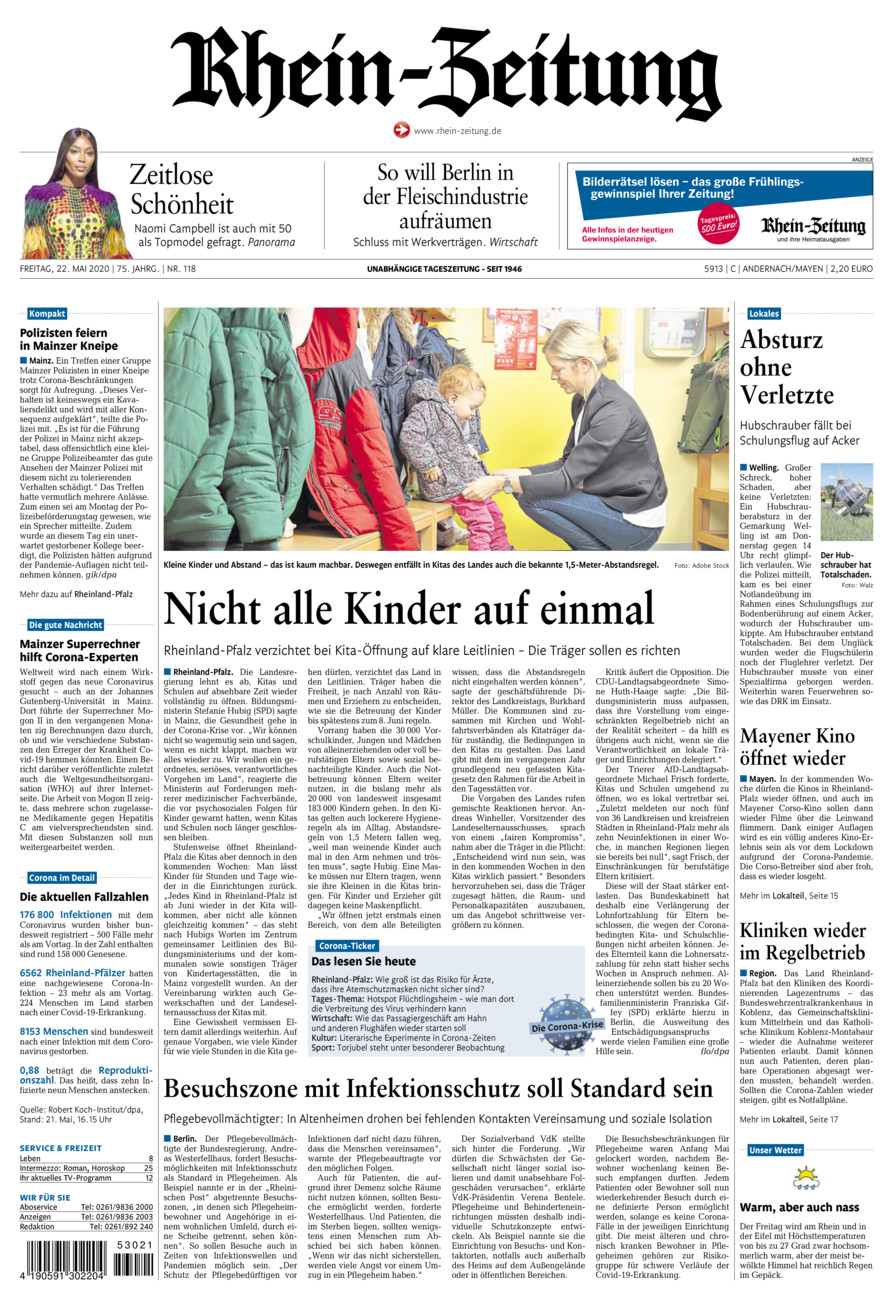 Rhein-Zeitung Andernach & Mayen vom Freitag, 22.05.2020
