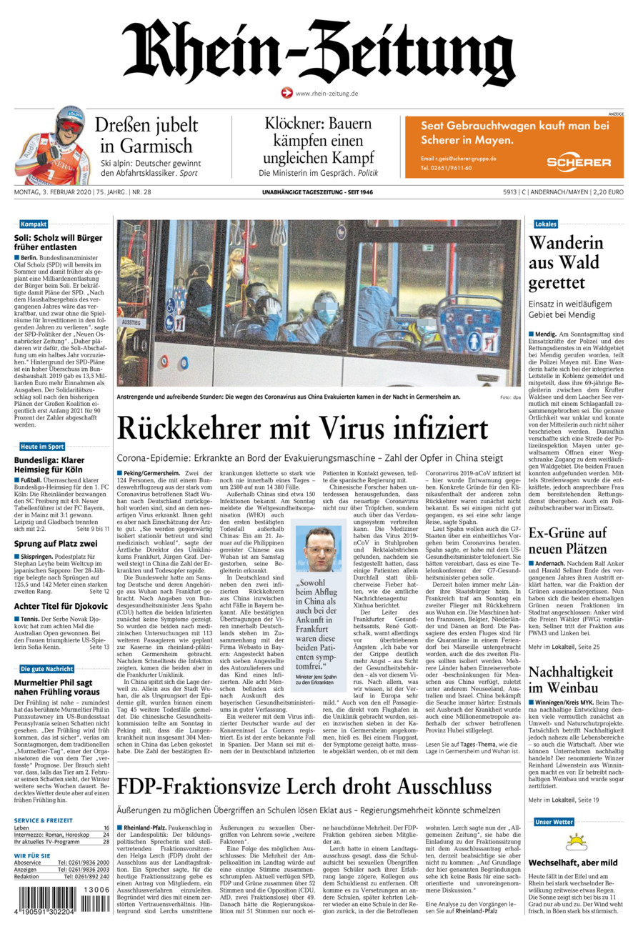 Rhein-Zeitung Andernach & Mayen vom Montag, 03.02.2020