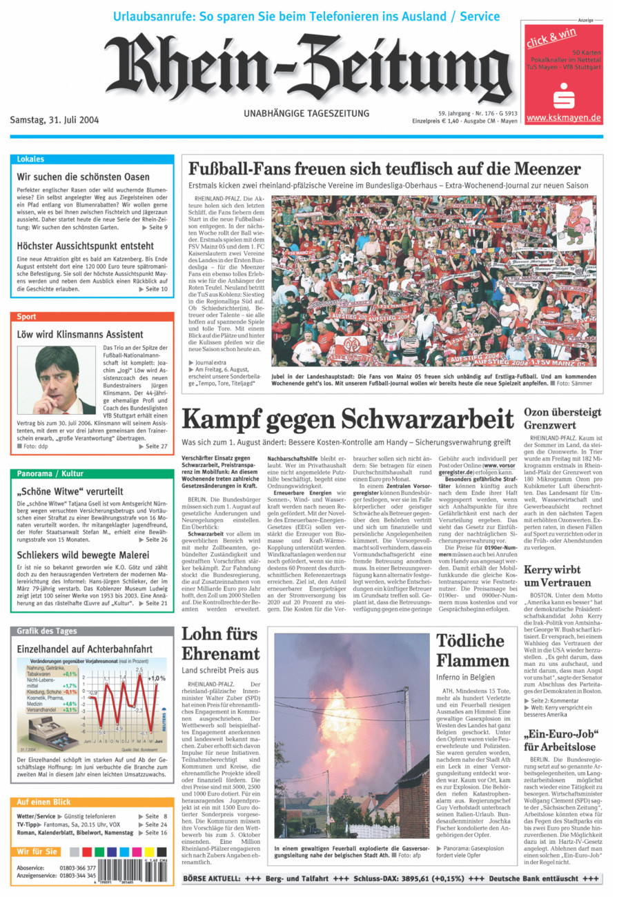 Rhein-Zeitung Andernach & Mayen vom Samstag, 31.07.2004