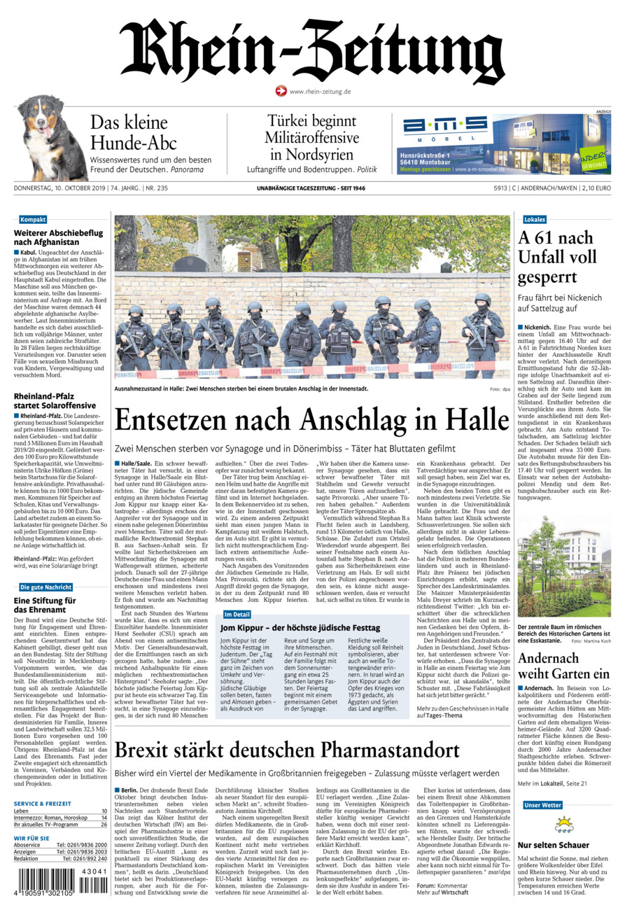 Rhein-Zeitung Andernach & Mayen vom Donnerstag, 10.10.2019