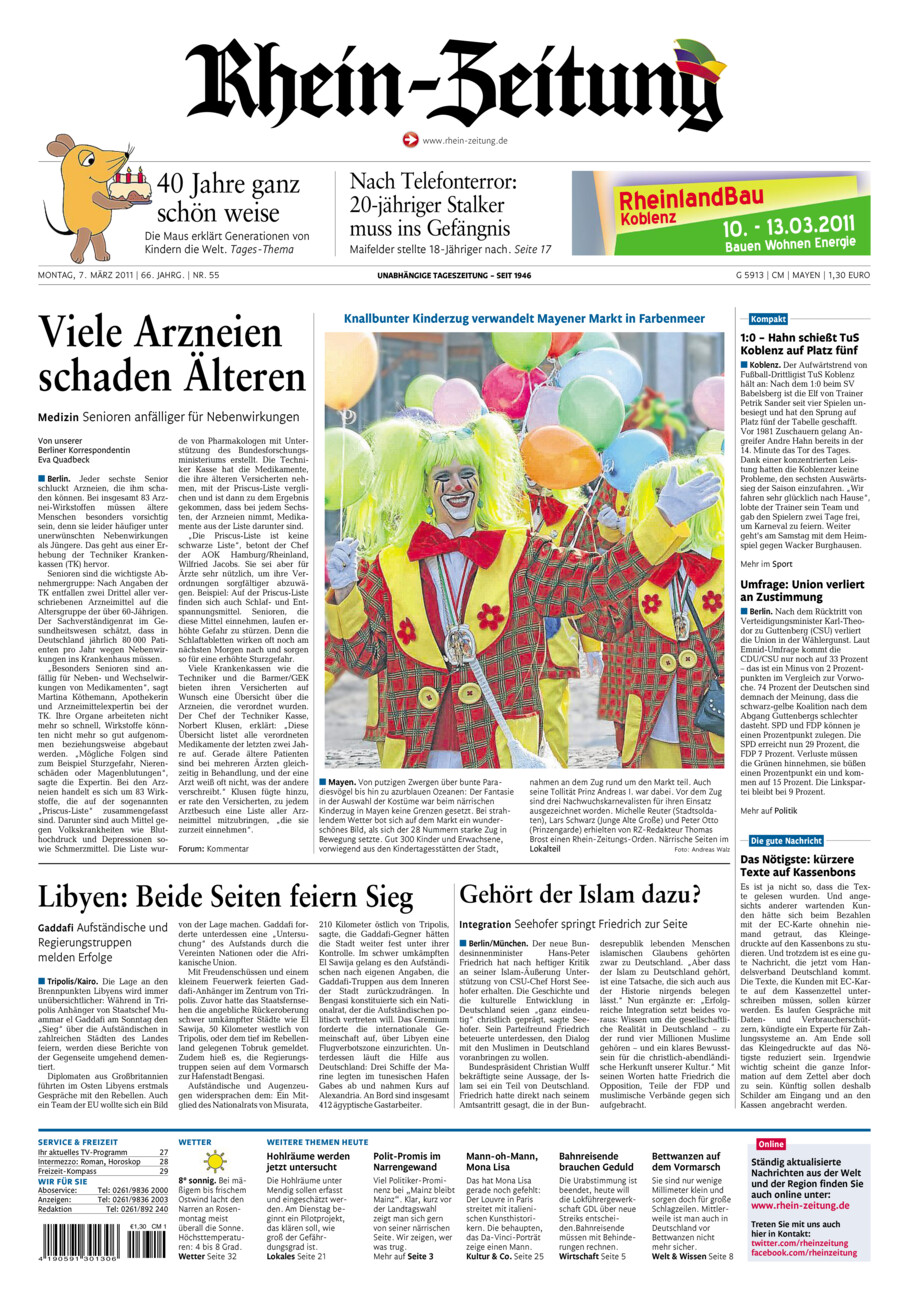 Rhein-Zeitung Andernach & Mayen vom Montag, 07.03.2011