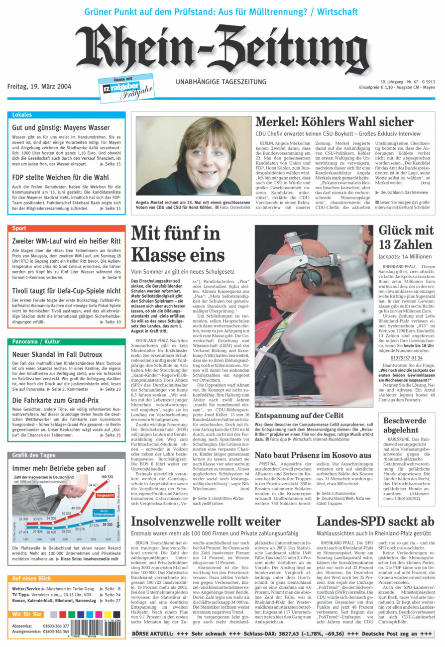 Rhein-Zeitung Andernach & Mayen vom Freitag, 19.03.2004
