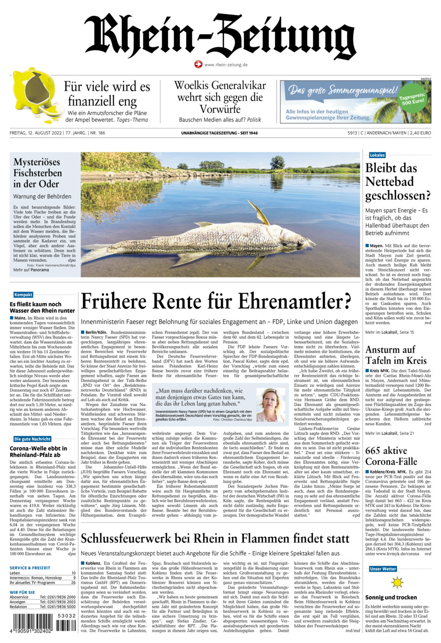 Rhein-Zeitung Andernach & Mayen vom Freitag, 12.08.2022