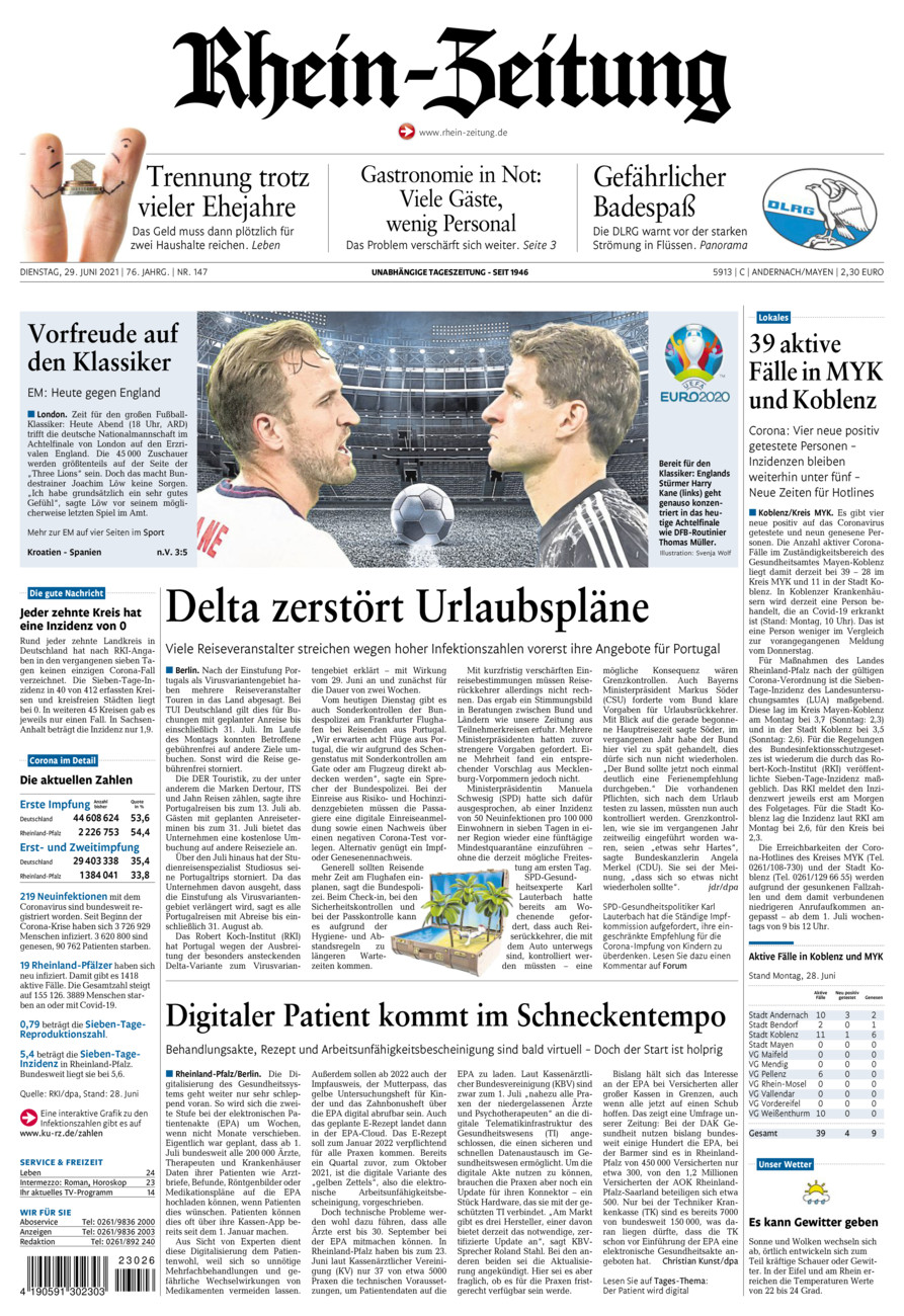 Rhein-Zeitung Andernach & Mayen vom Dienstag, 29.06.2021