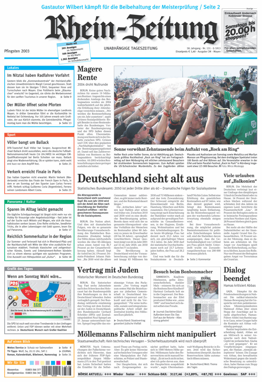 Rhein-Zeitung Andernach & Mayen vom Samstag, 07.06.2003