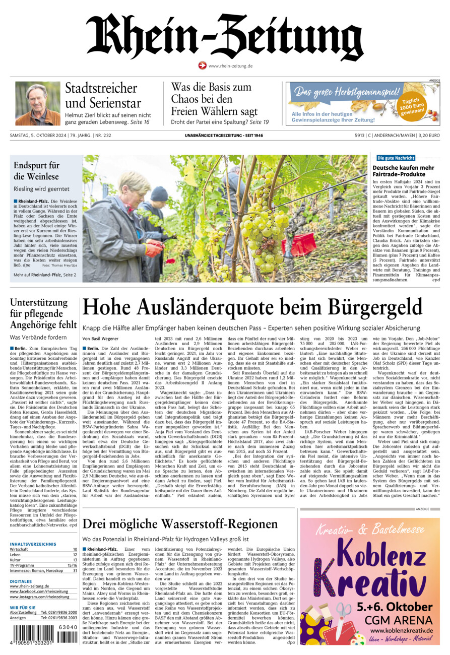 Rhein-Zeitung Andernach & Mayen vom Samstag, 05.10.2024