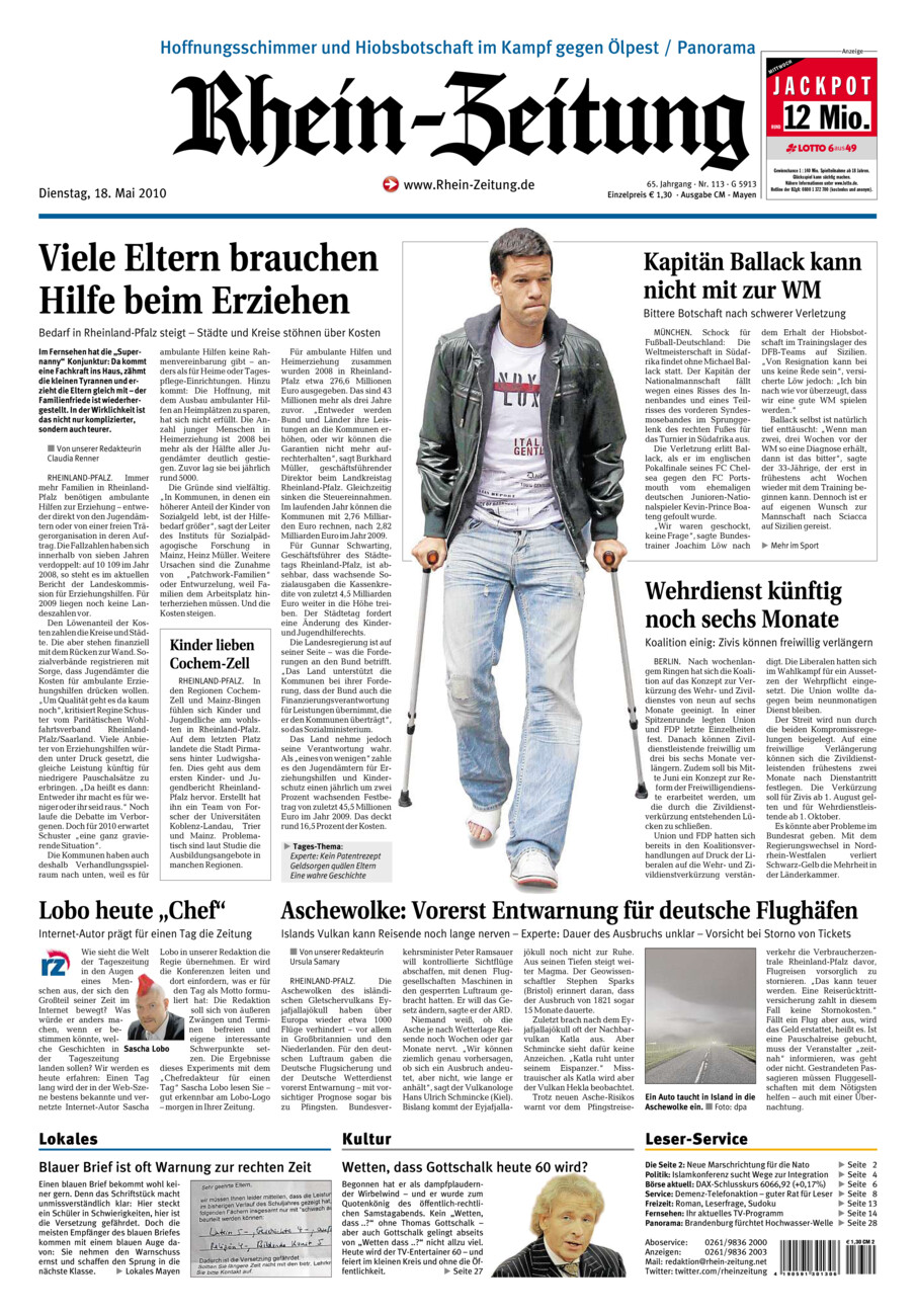 Rhein-Zeitung Andernach & Mayen vom Dienstag, 18.05.2010