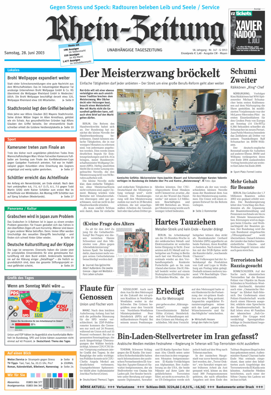 Rhein-Zeitung Andernach & Mayen vom Samstag, 28.06.2003